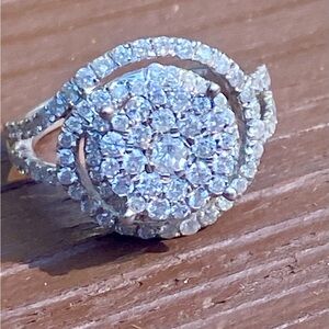 1.50 CT Natural diamond ring. 10 kt white gold.  Size 8.  Appraisal included.